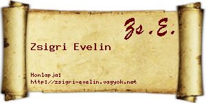 Zsigri Evelin névjegykártya